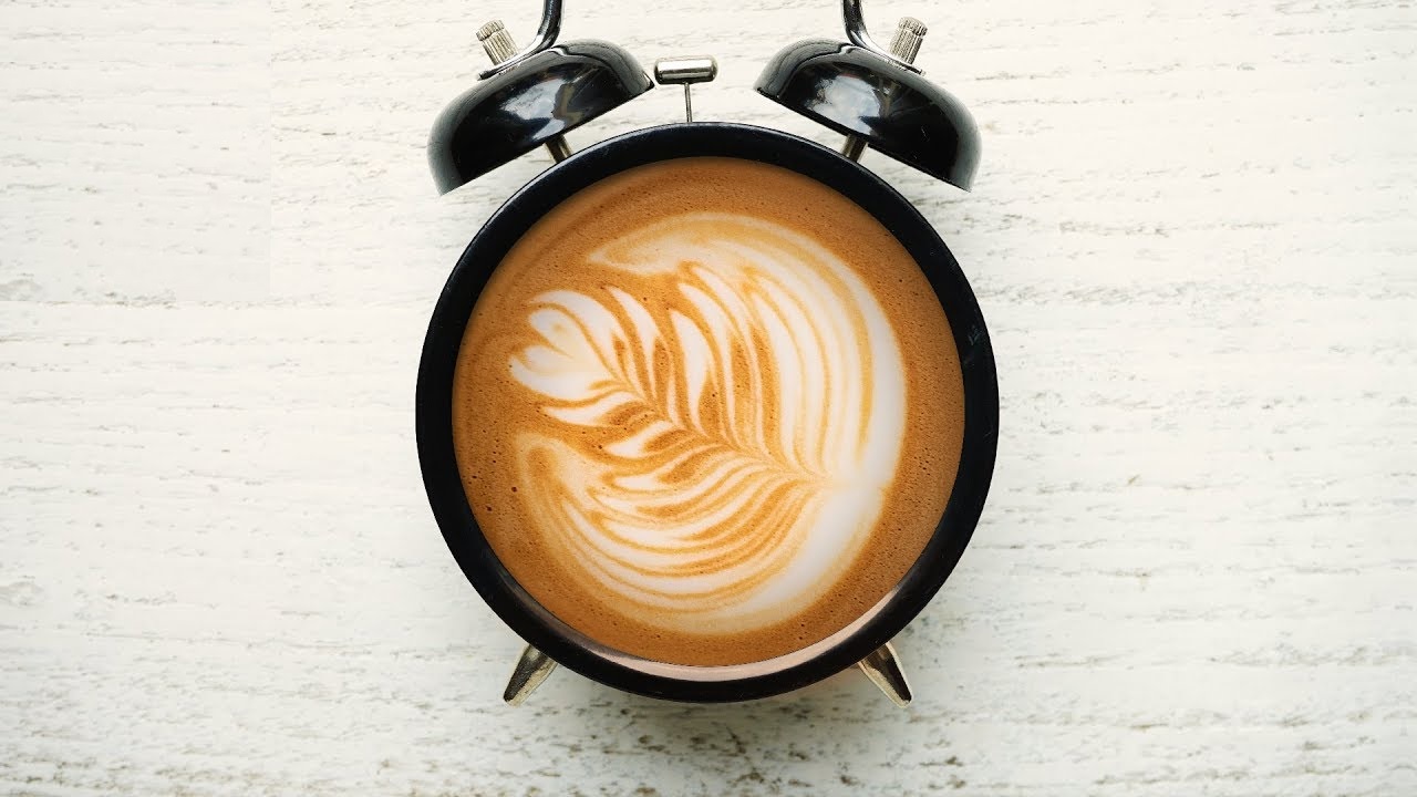 Часы с рисунком кофе